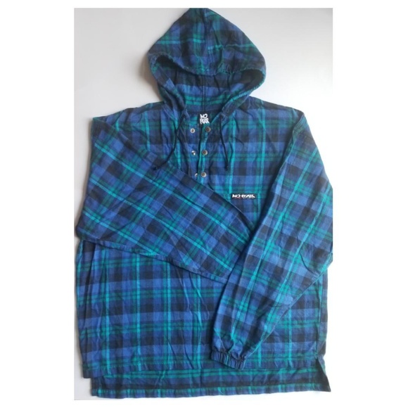 9s No Fear Flannel Grunge Hoodie 